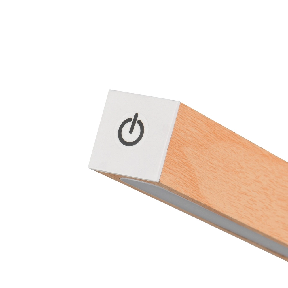 Design-Tischleuchte Skip wiederaufladbar weiß mit Holz Trio 4017807643503