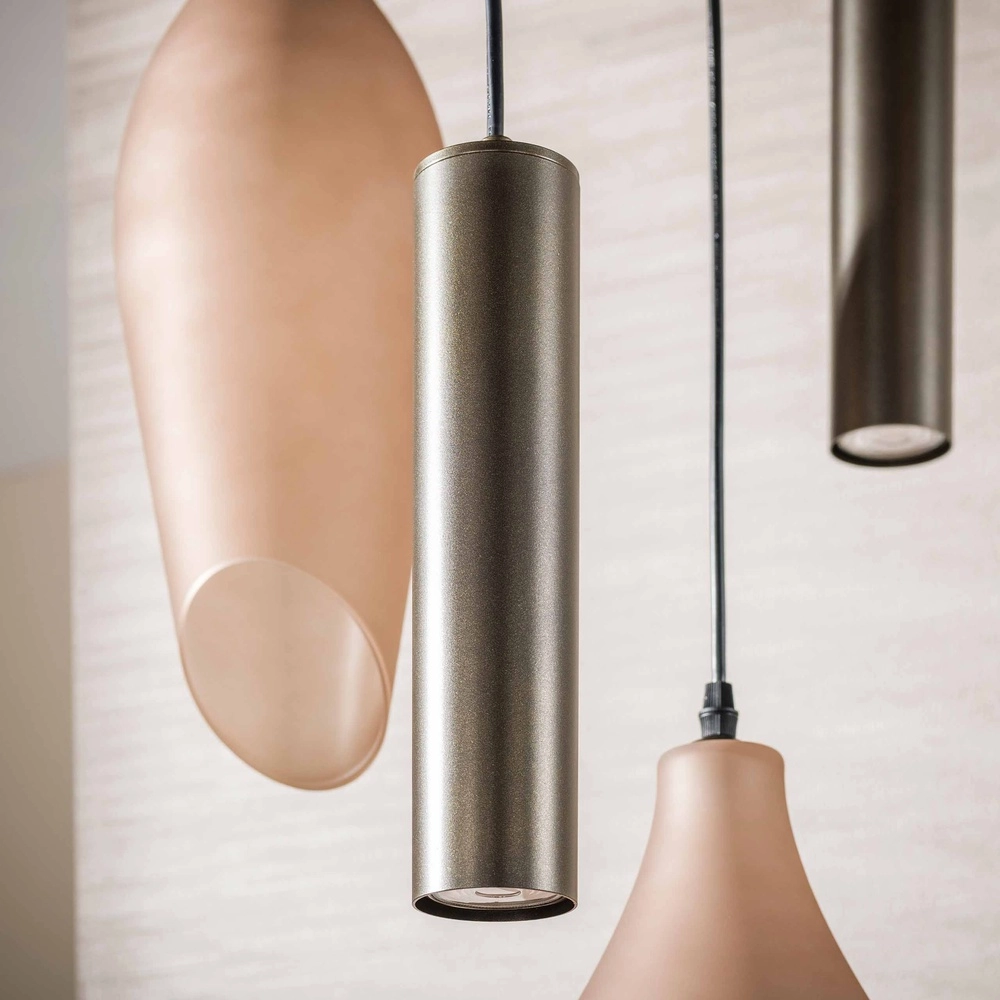 Moderne Pendellampe Cocoon Sienabraun mit mattiertem Glas Lyora 8716803515109