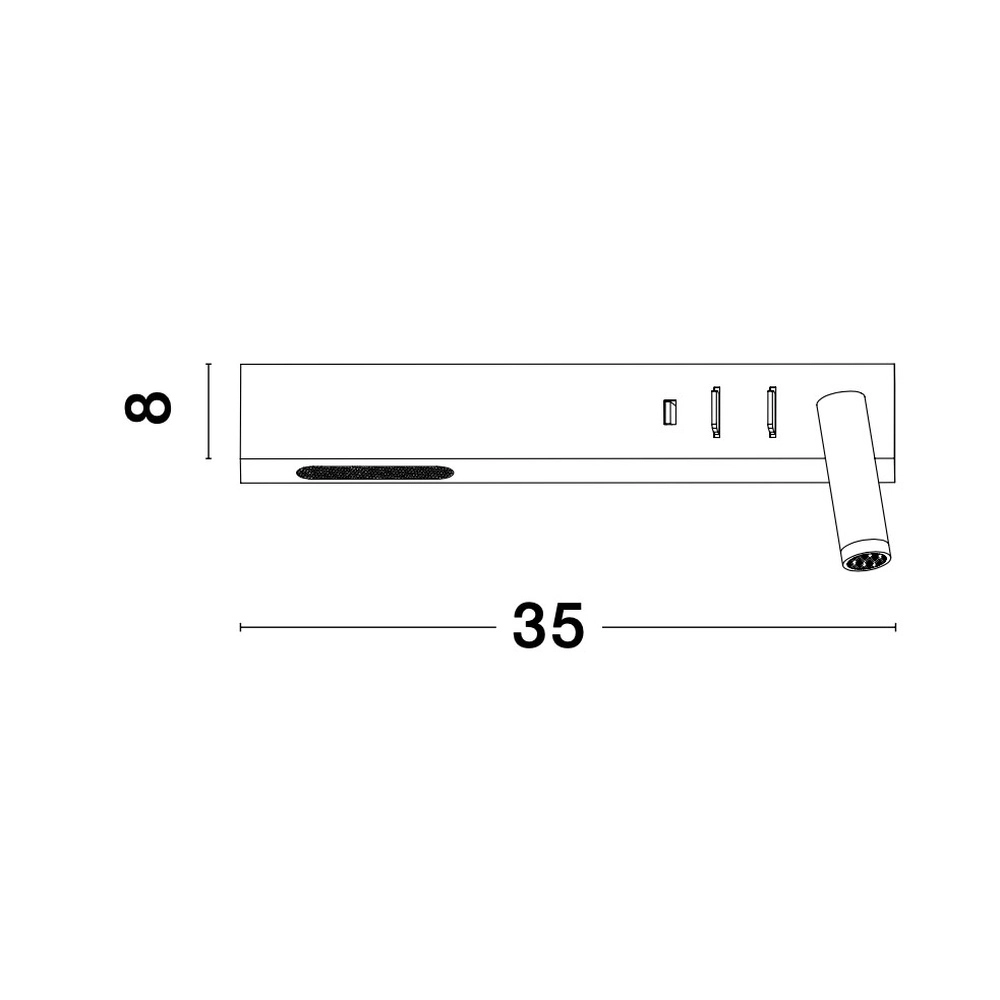 Nachttischlampe Vida Rechts Schwarz mit USB Lyora 5212017427854
