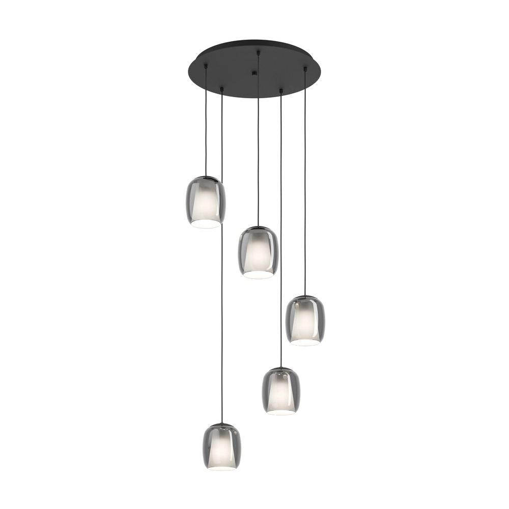Esstisch-Pendellampe Ciampino 5L – rauchmattiertes Glas Eglo 9008606312733