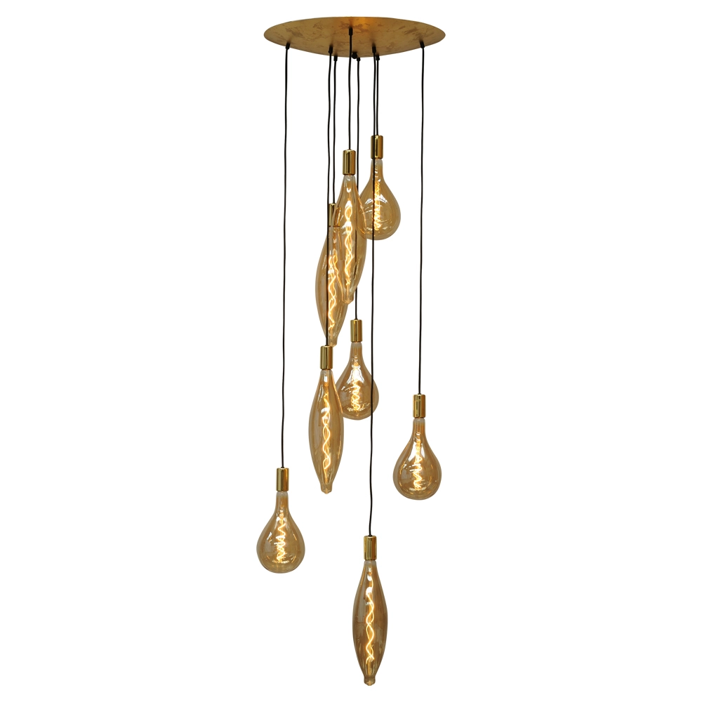 Goldene Hängelampe Aton 8-Licht