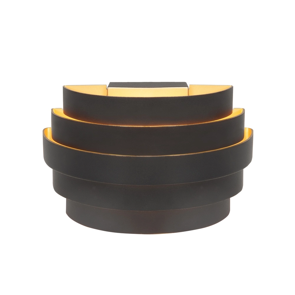 Design-Wandleuchte Scudo schwarz mit gold 20cm