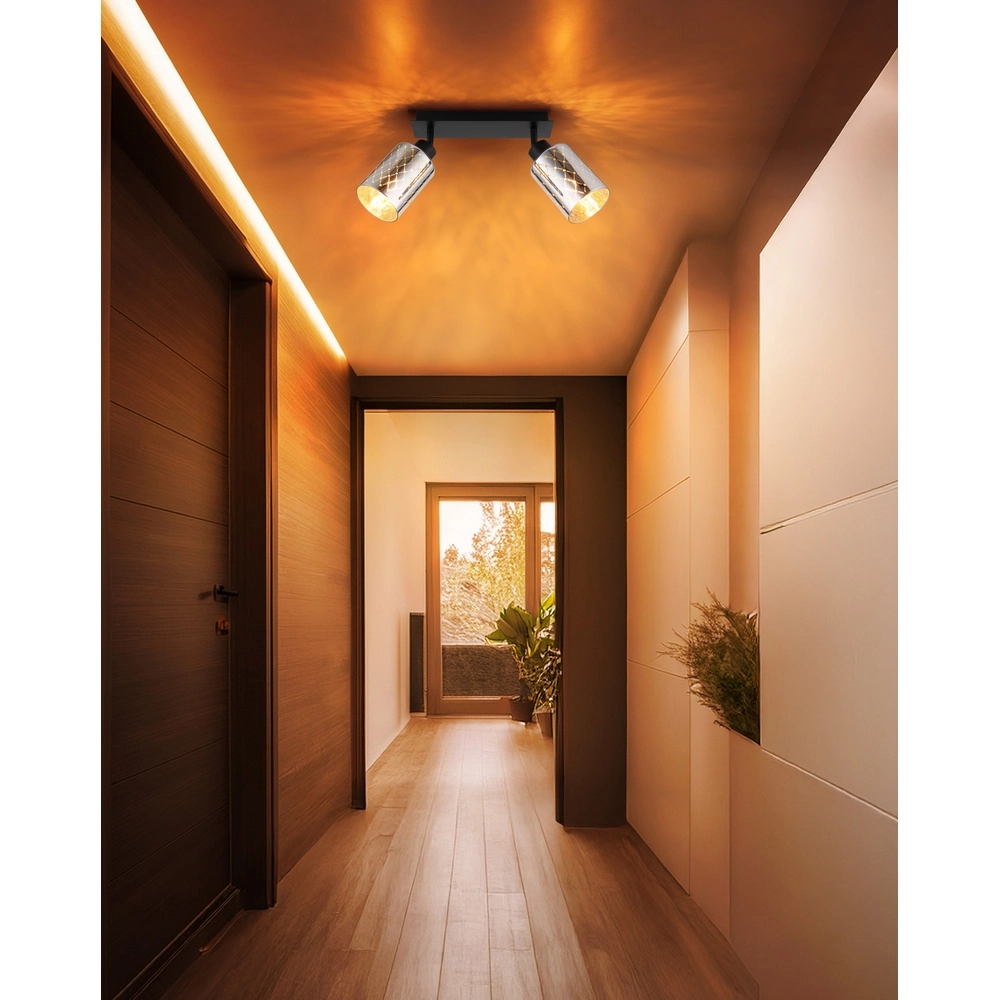 Design-Deckenlampe Alonso 2-Licht Schwarz Globo 9007371566259