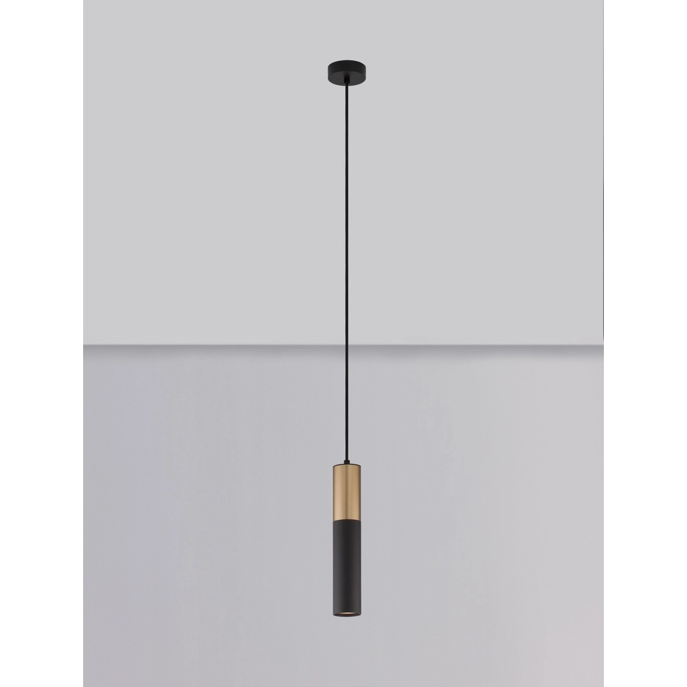 Pendelleuchte Pongo M Single 30cm gold mit schwarz Lyora 5212017430342