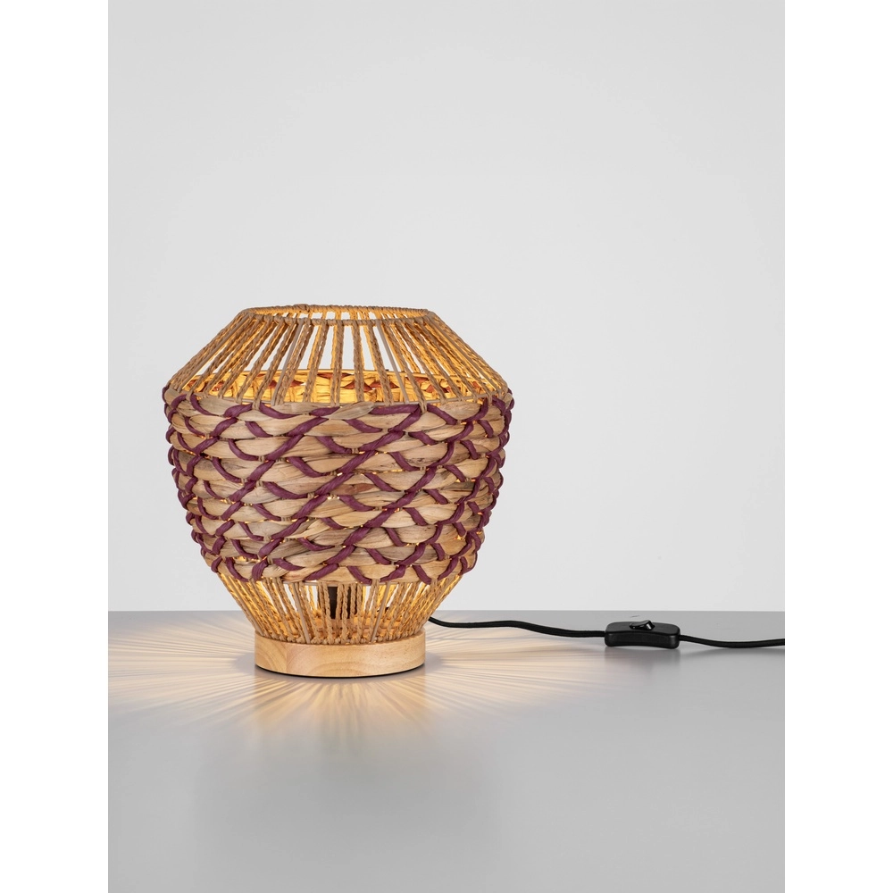 Tischlampe Mapi Ø 29cm rot mit braun