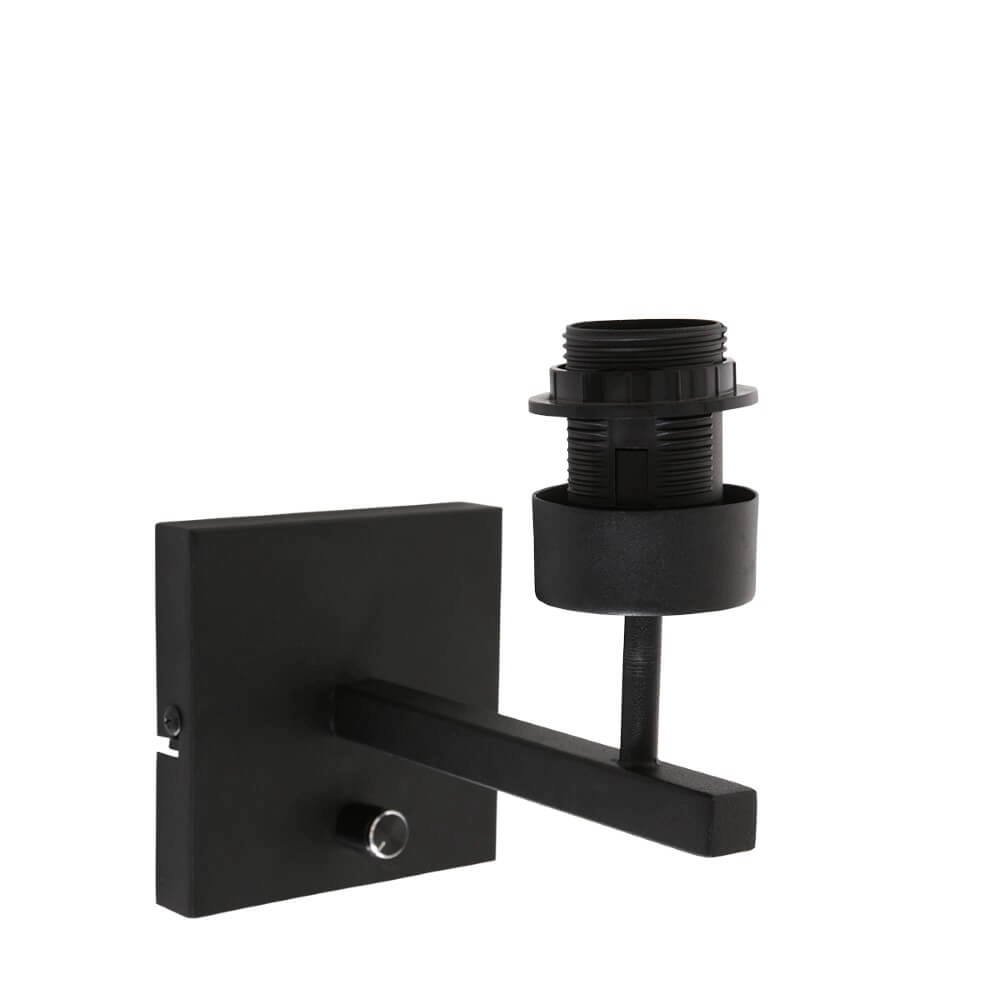 Schwarze Wandlampe Stanger mit goldenem Samt Steinhauer 8712746146462