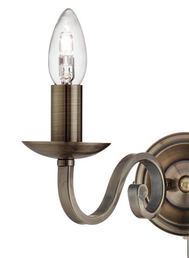 Klassische Wandleuchte Richmond 2-leichter Bronsbruin Searchlight 5053423056425