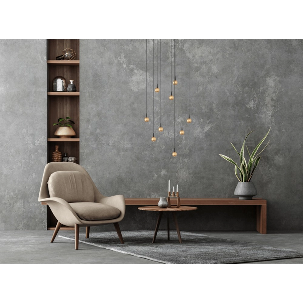 9-Licht Pendellampe Talana schwarz mit goldener Ø 50cm DTW Masterlight 8718121352312