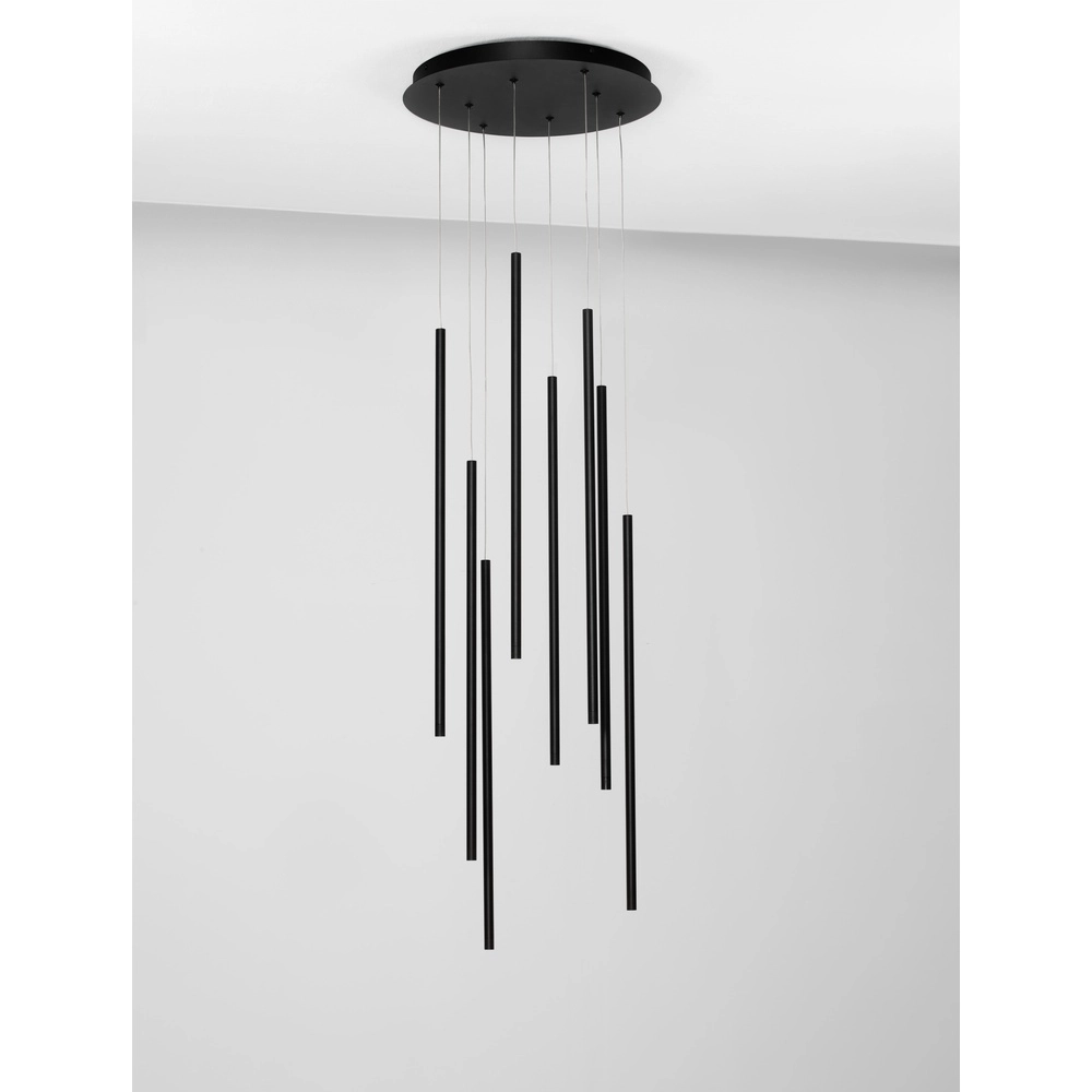 Design-Pendelleuchte Elettra 8-flammig schwarz Lyora 5212017446077