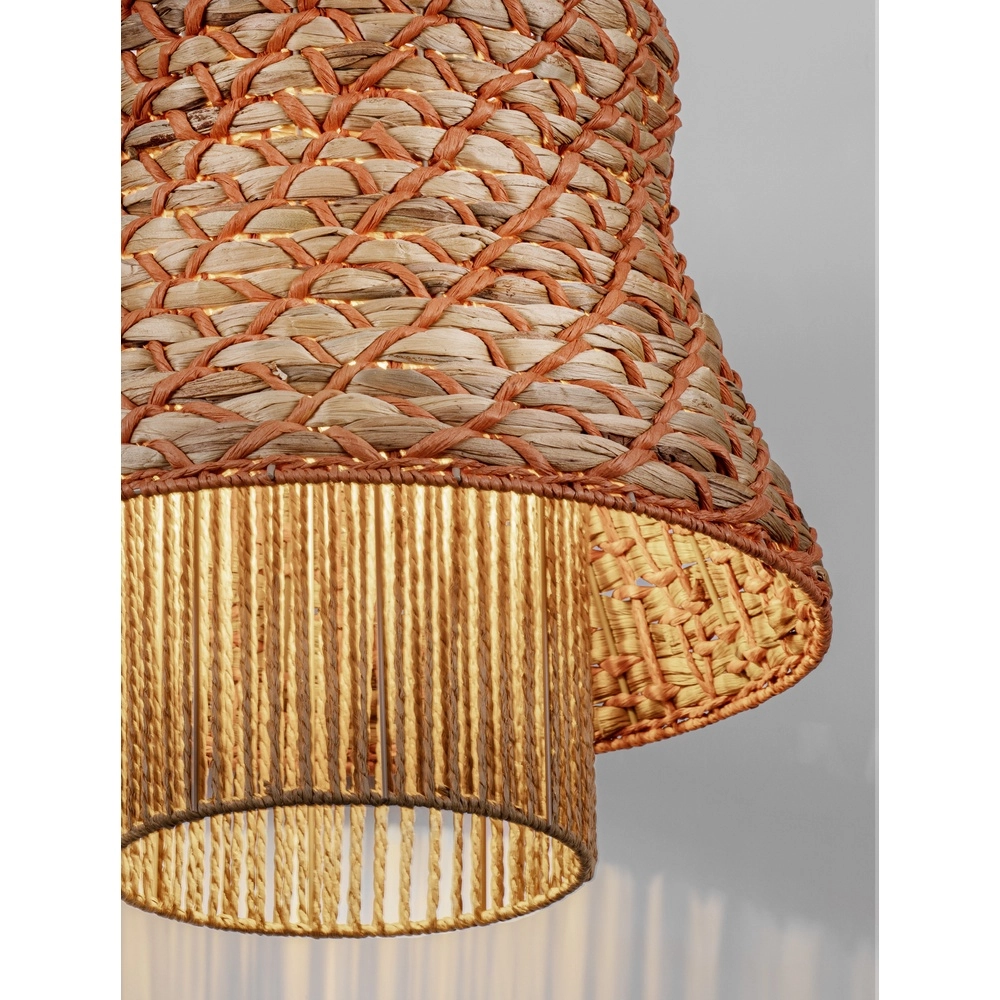 Rattan Pendelleuchte Mande Braun mit Orange Lyora 5212017477378