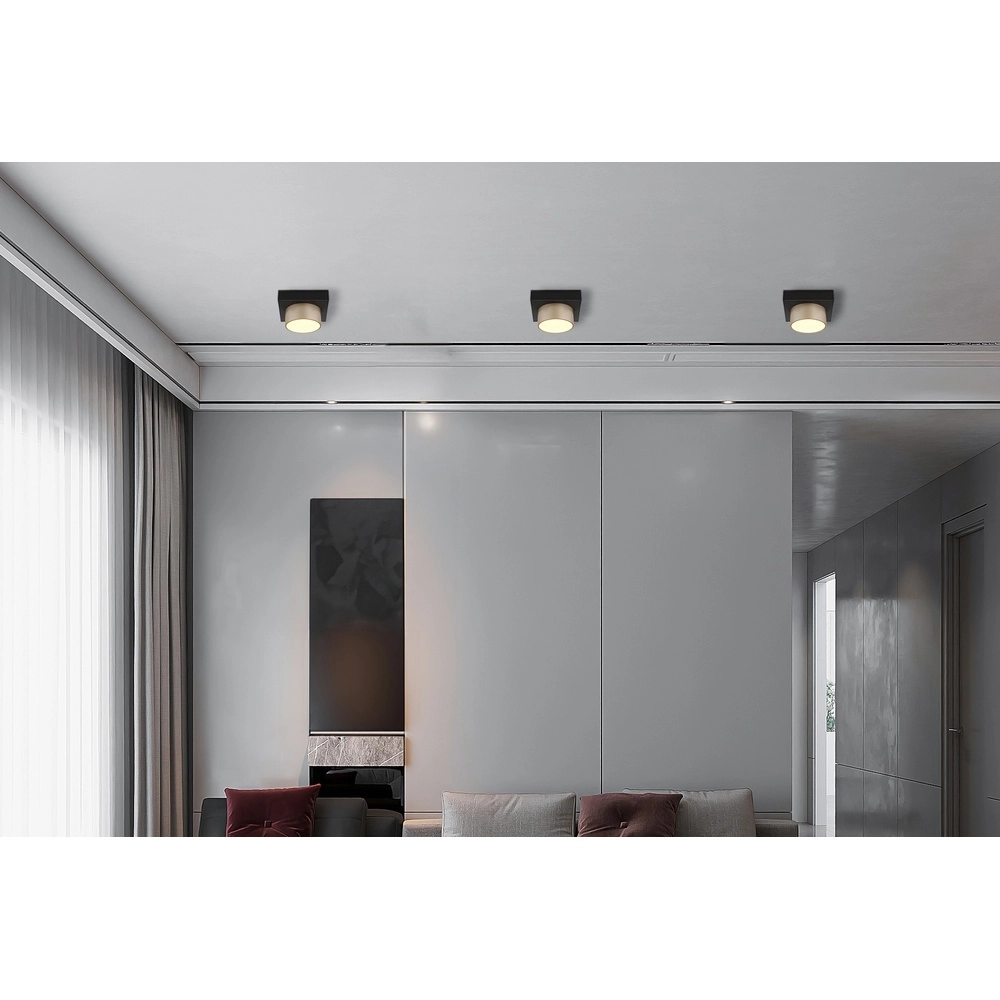 Deckenlampe Raymond schwarz mit Champagner Globo 9007371569373
