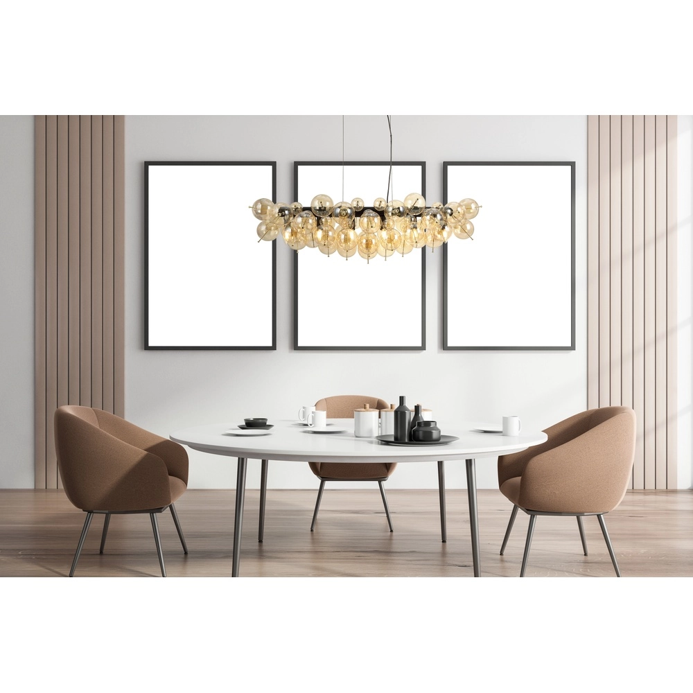 Einzigartige Pendellampe Udo Bernsteinglas 100 cm Globo 9007371474271