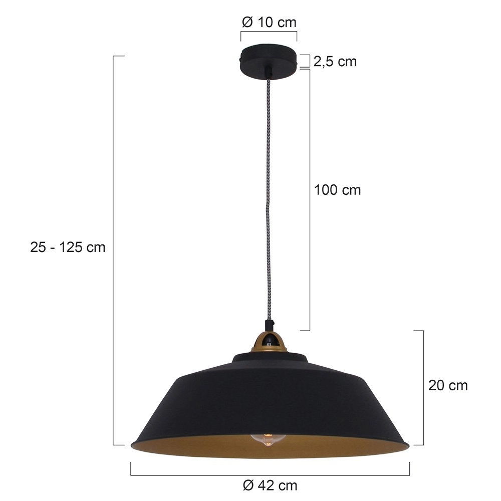 Pendelleuchte Mexlite schwarz mit gold Steinhauer 8712746114706