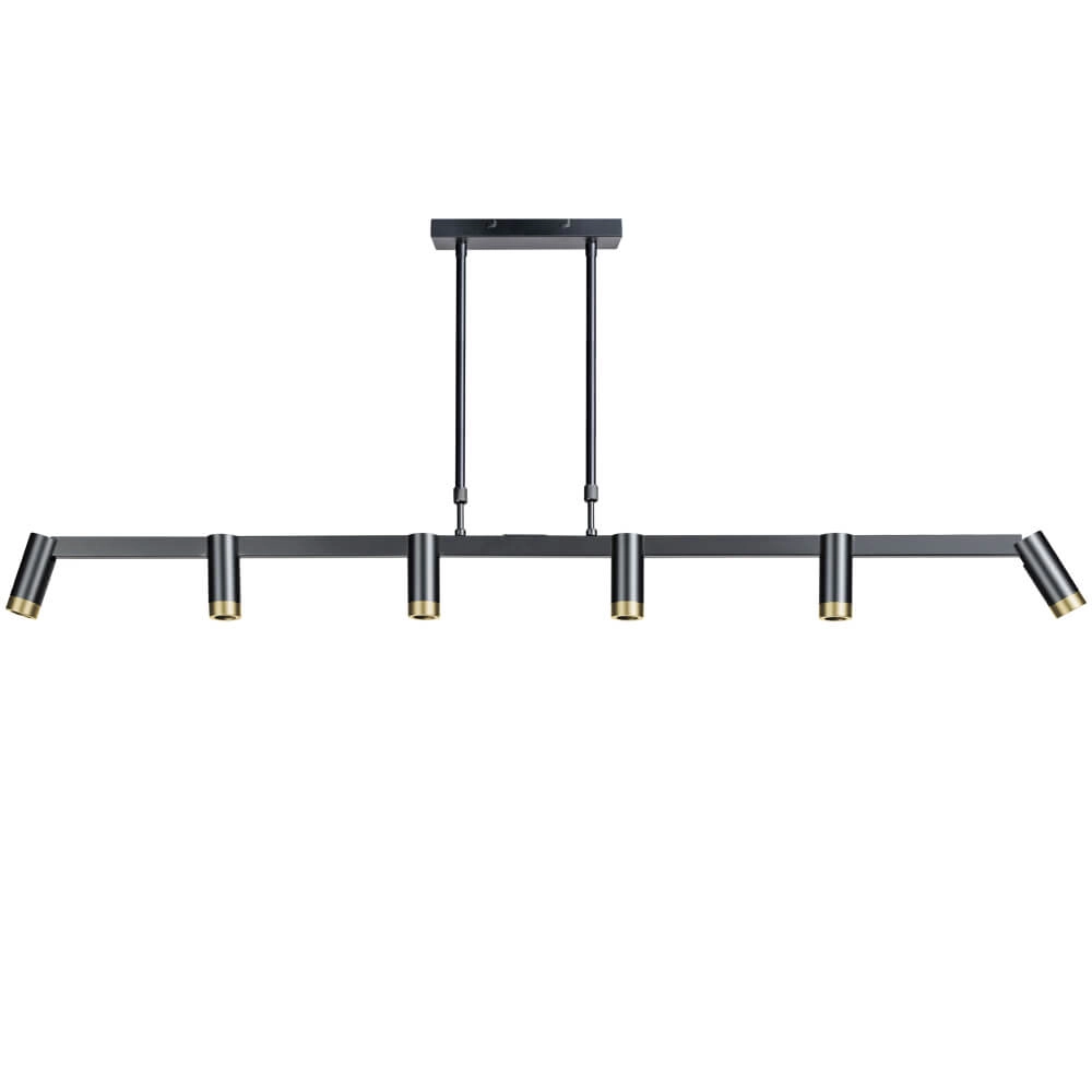 Schlanke Esstischlampe Miller 6-Licht-Schwarz ETH 8720195303084
