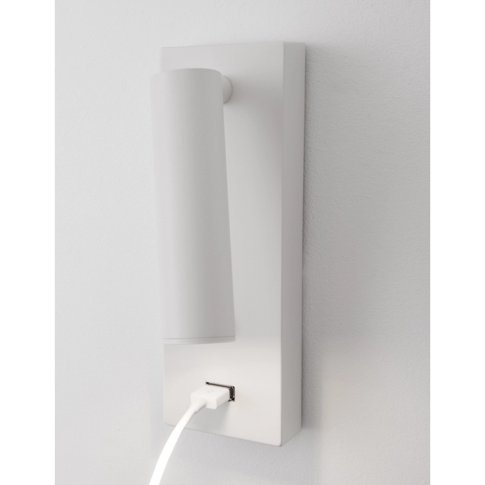 Nachttischlampe Fuse Weiß mit USB Lyora 5212017423702