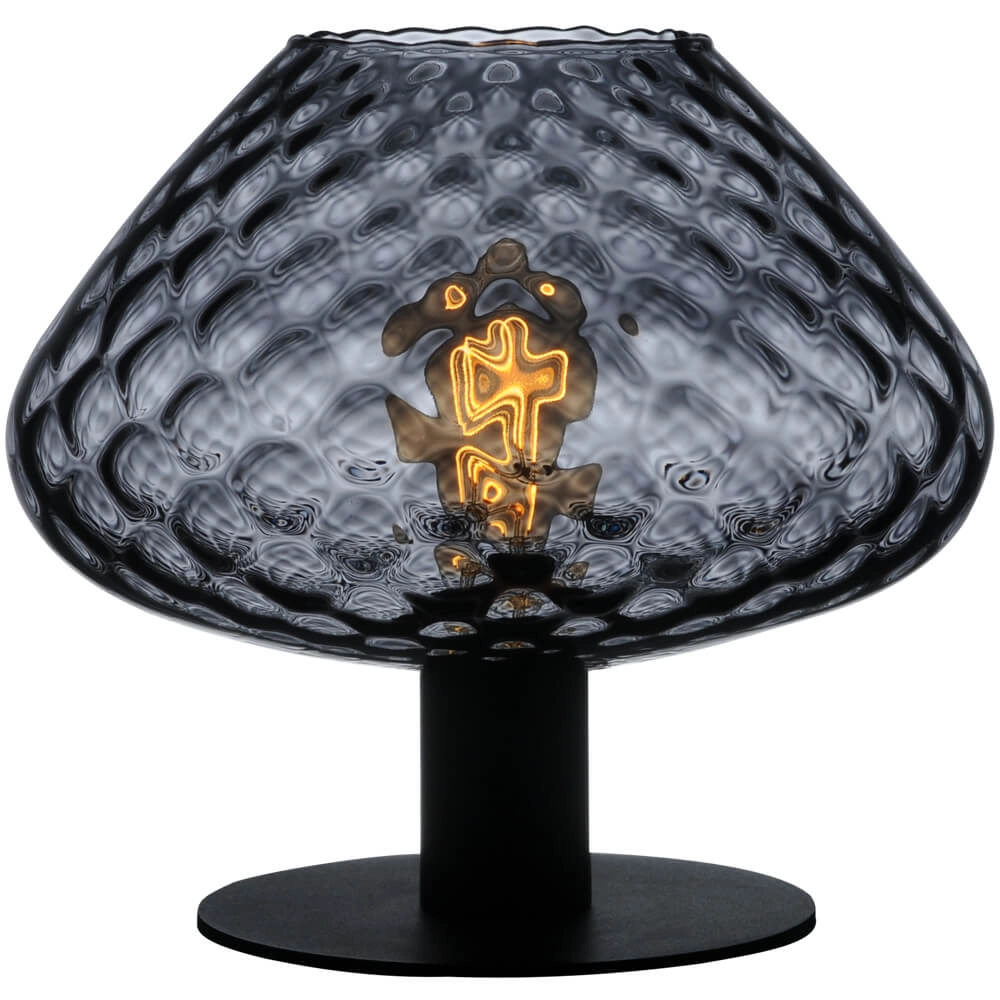 Tischlampe Porto mit Blossom-Rauchglas