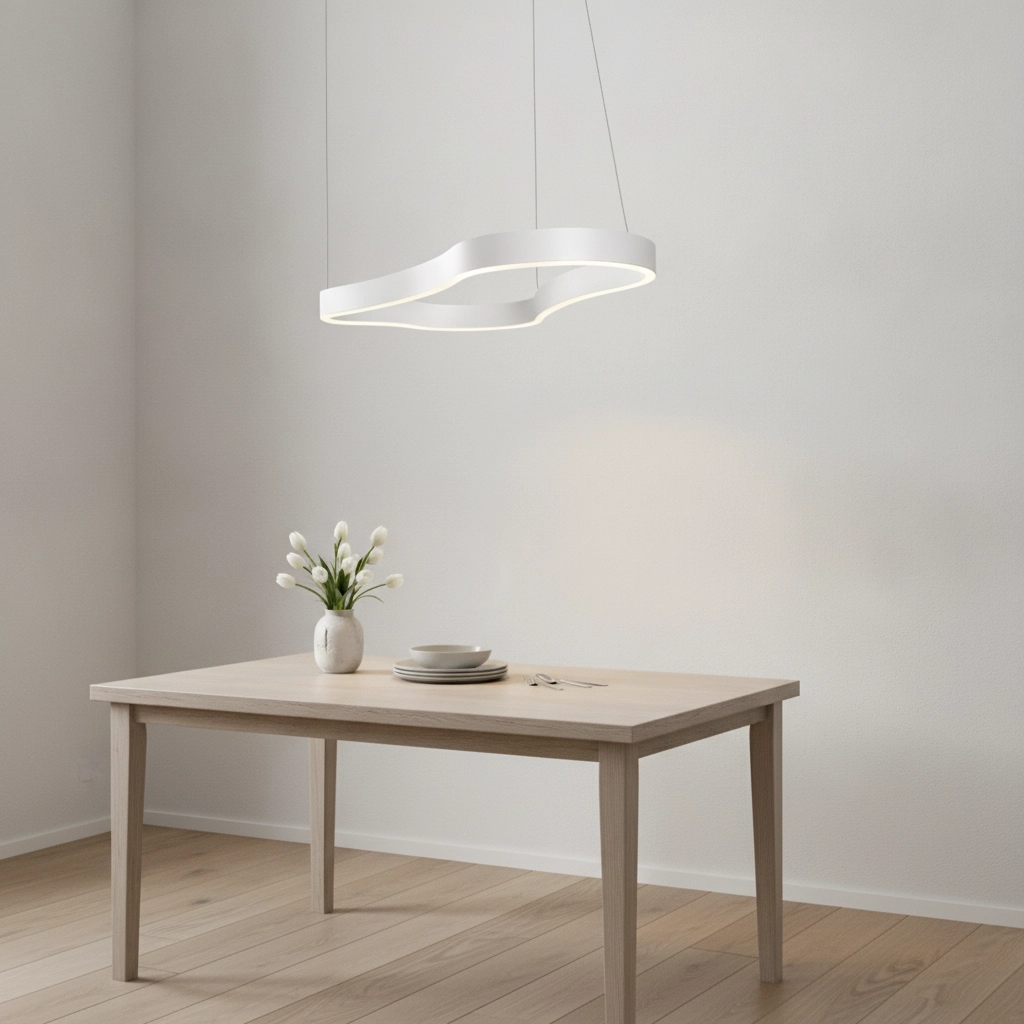 Pendelleuchte in natürlicher Form Dussa weiß 90cm