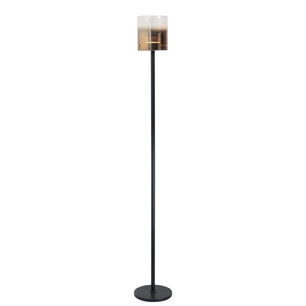 Stehlampe Salerno schwarz mit Goldglas