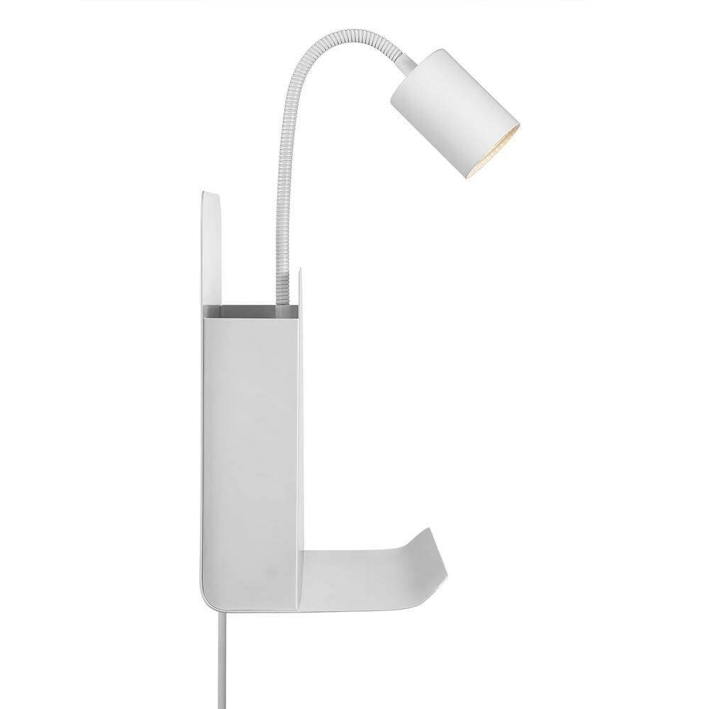 Weiße Wandleuchte Roomi mit USB-Anschluss Nordlux 5704924005657