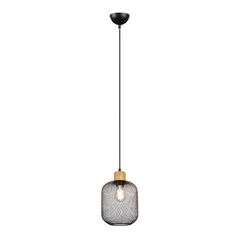 Pendelleuchte Calimero 18 cm schwarz mit holz Trio 4017807489484