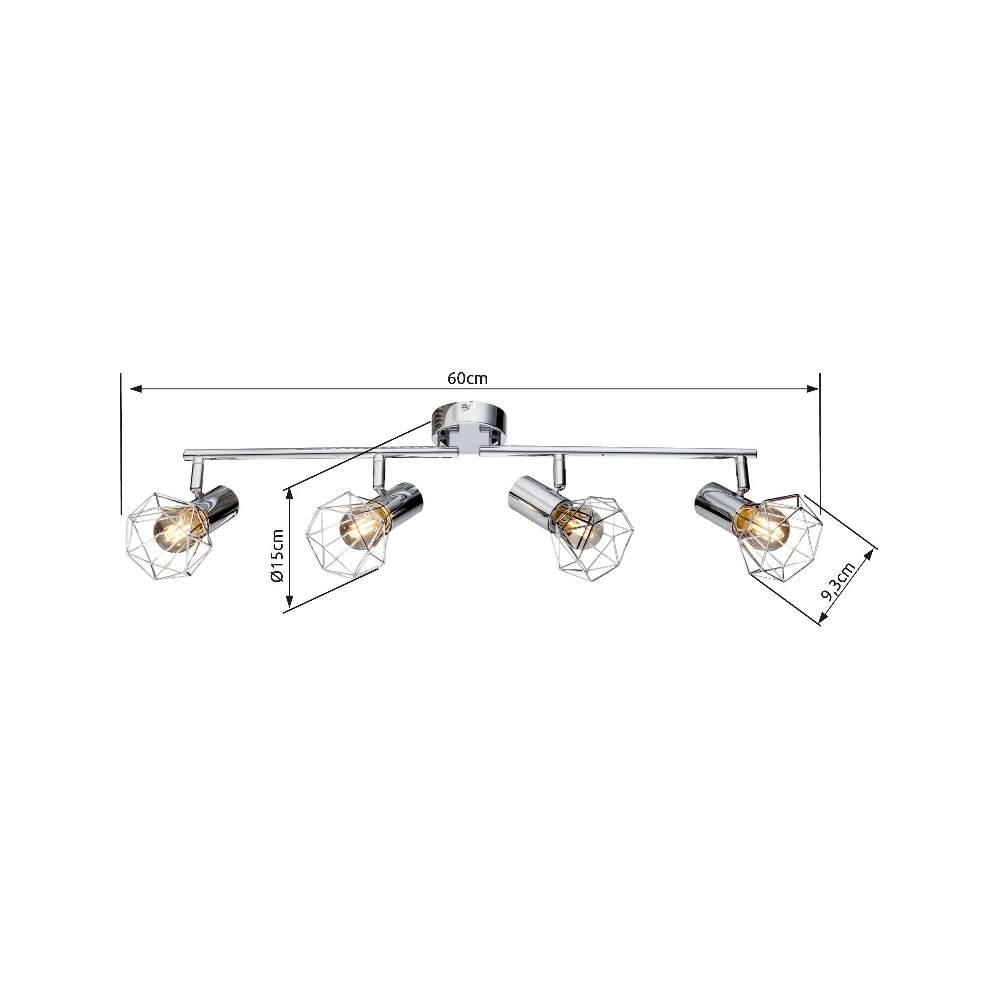 4-Licht Deckenlampe Xara I Chrom Globo 9007371334292