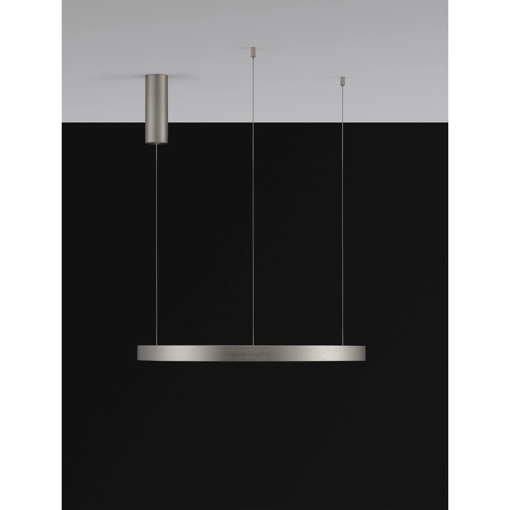 Runde Pendelleuchte Perrine silbergrau Ø 60cm Lyora 5212017438430