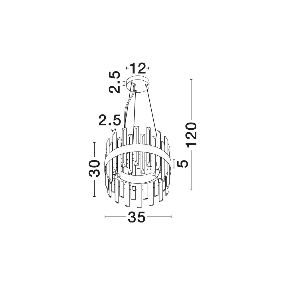 Goldene Pendellampe Crown Ø 35cm Lyora 5212017433954