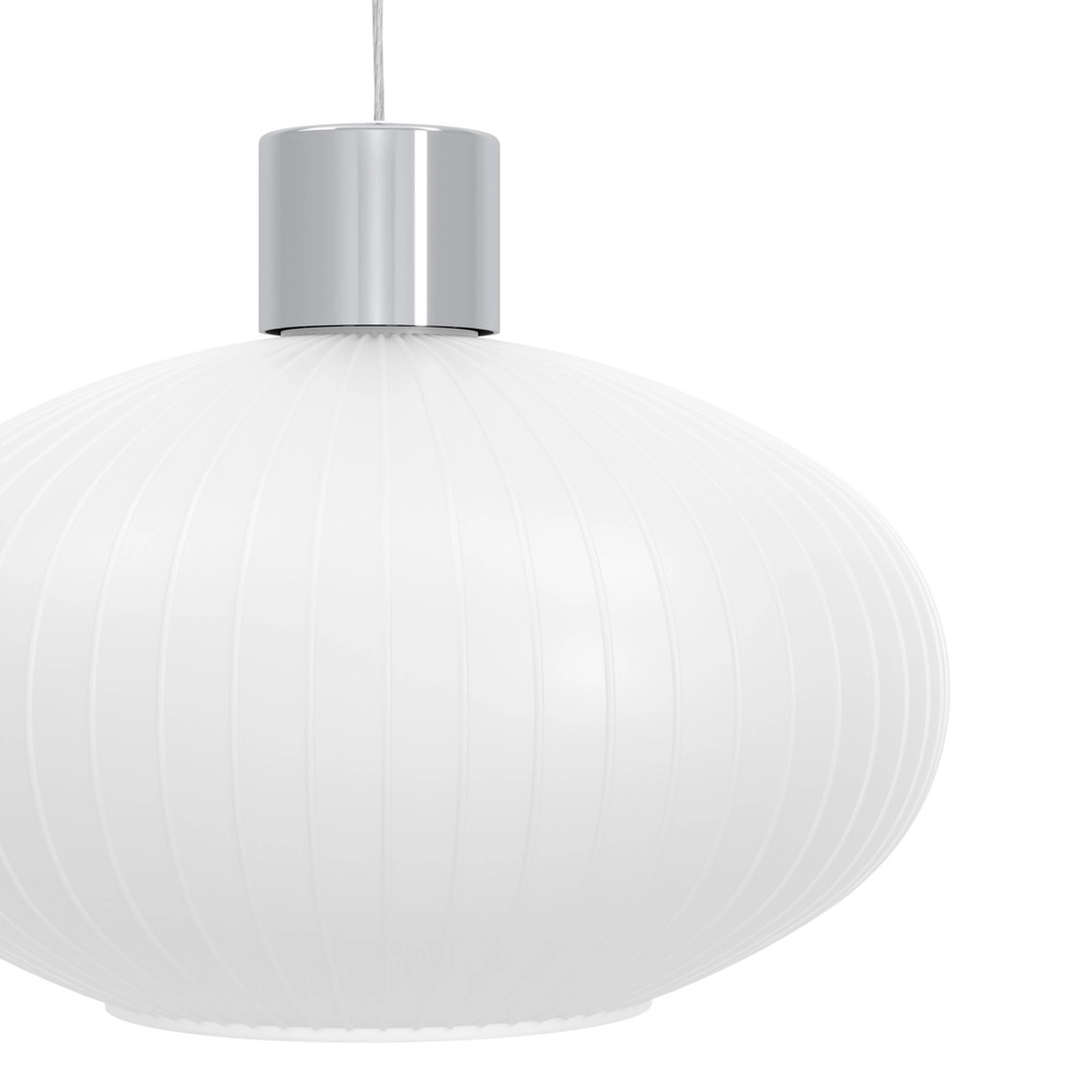 Design-Pendellampe Dasmina Chrom mit weißem Ø 25 cm