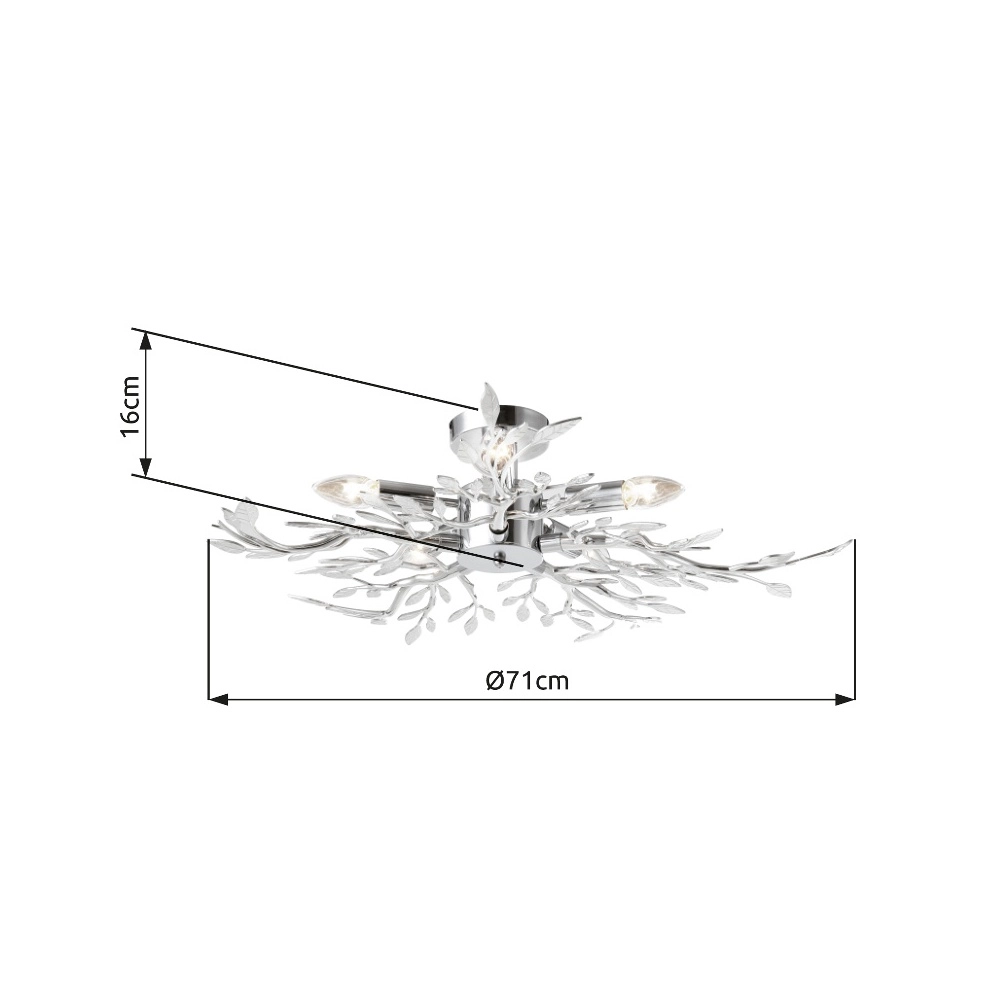 Deckenlampe Flash Chrom Ø 71 cm Globo 9007371192953