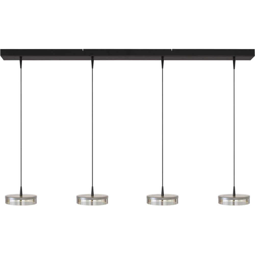 4-Licht Pendellampe Imperia 130 cm schwarz mit Nickel Masterlight 8718121359397