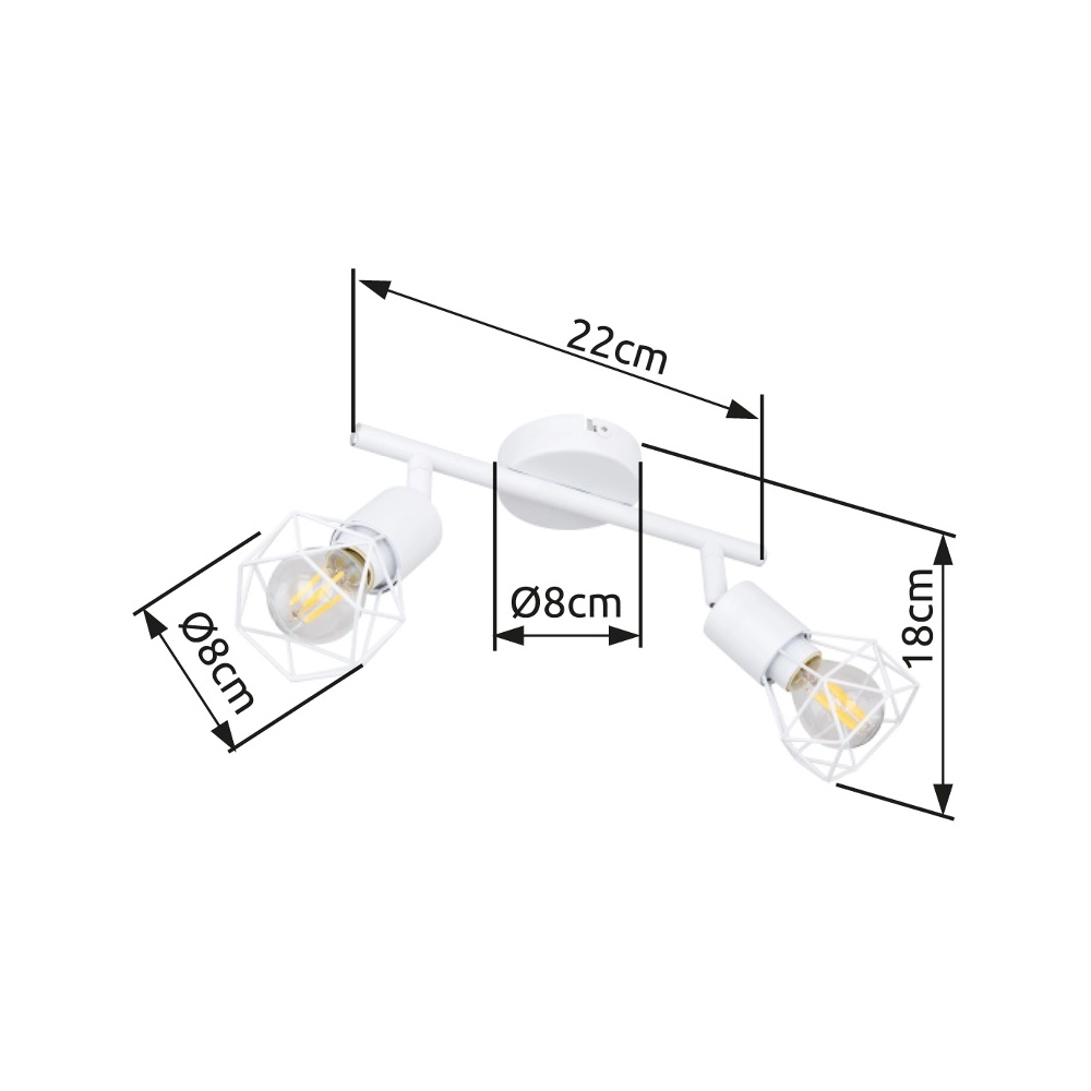 Deckenlampe Xara I 2-Licht weiß Globo 9007371412983