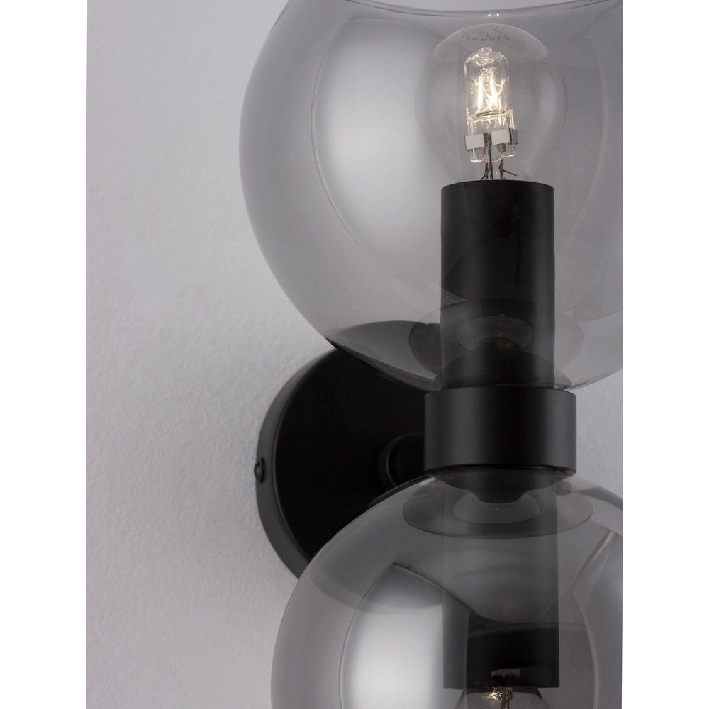 Wandleuchte Palmer schwarz mit Rauchglas Lyora 5212017430939