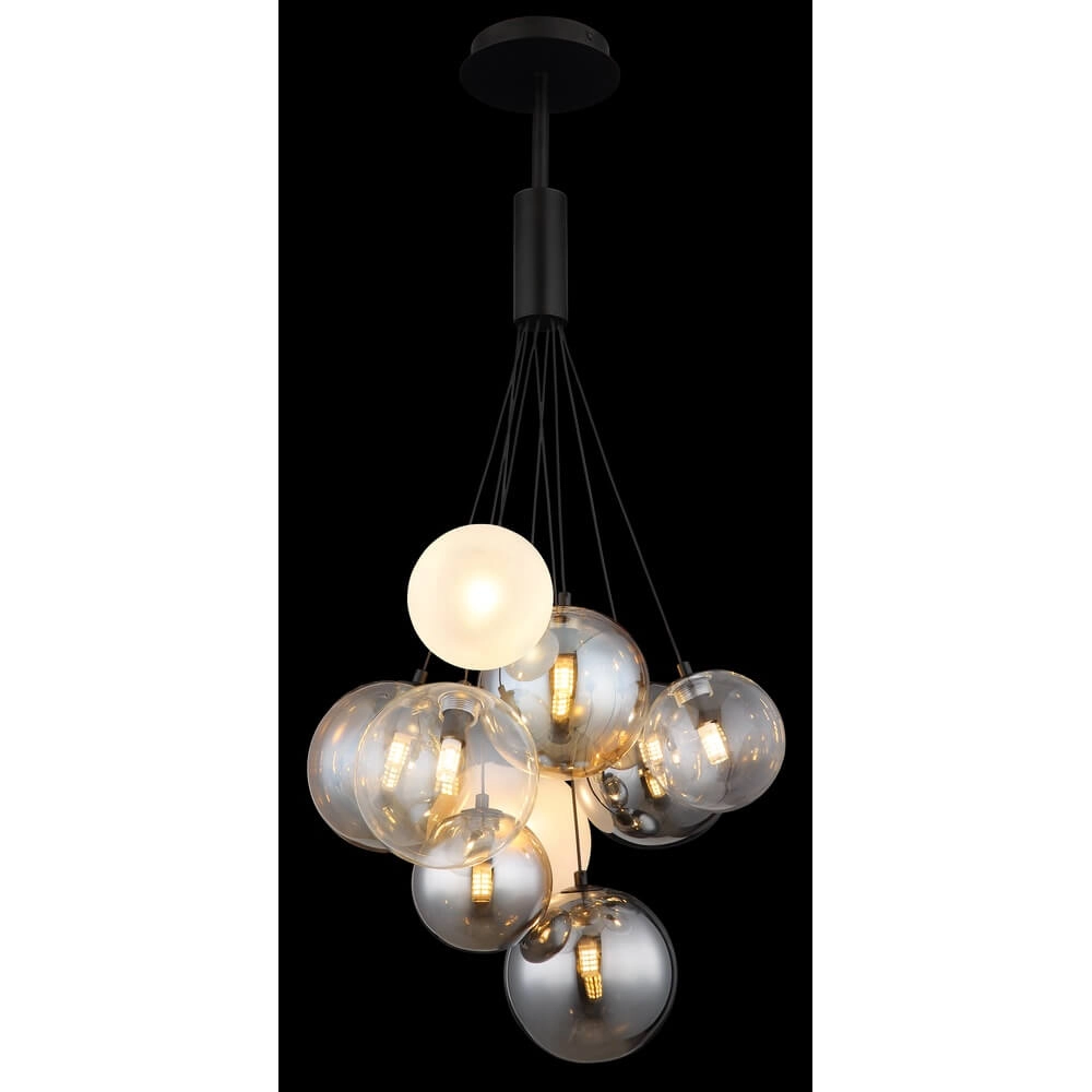 Schwarze Pendelleuchte Ballgi Glas Globo 9007371453160