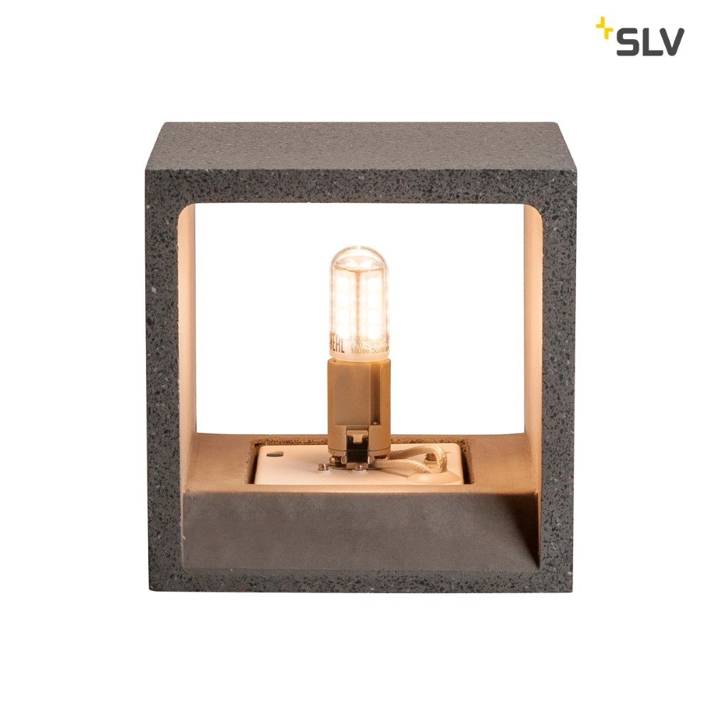Wandleuchte Solid Cube Up-Down Schwarzer Sandstein SLV 4024163192033