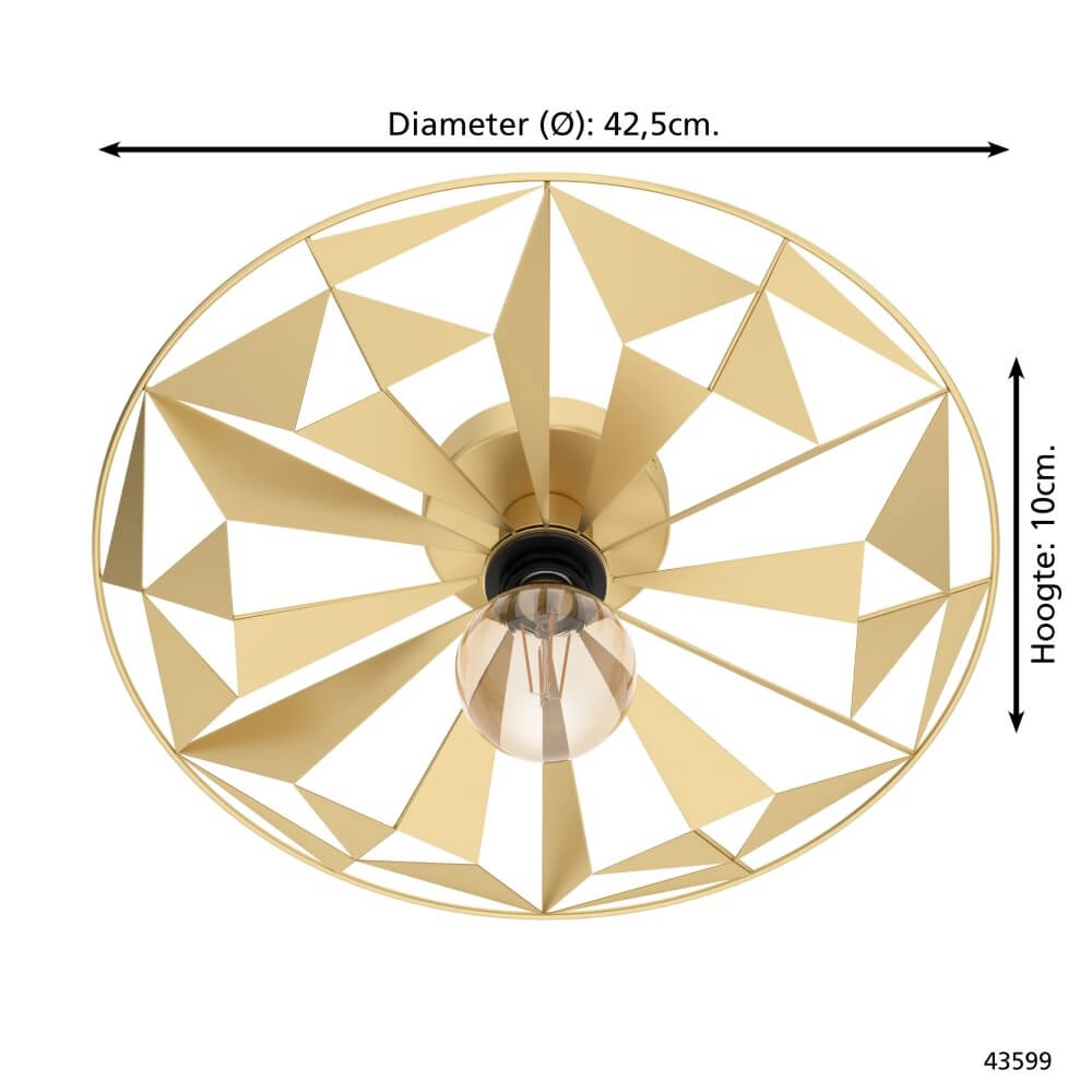 Goldene Deckenlampe Castanuelo Ø 42,5cm Eglo 9002759435998