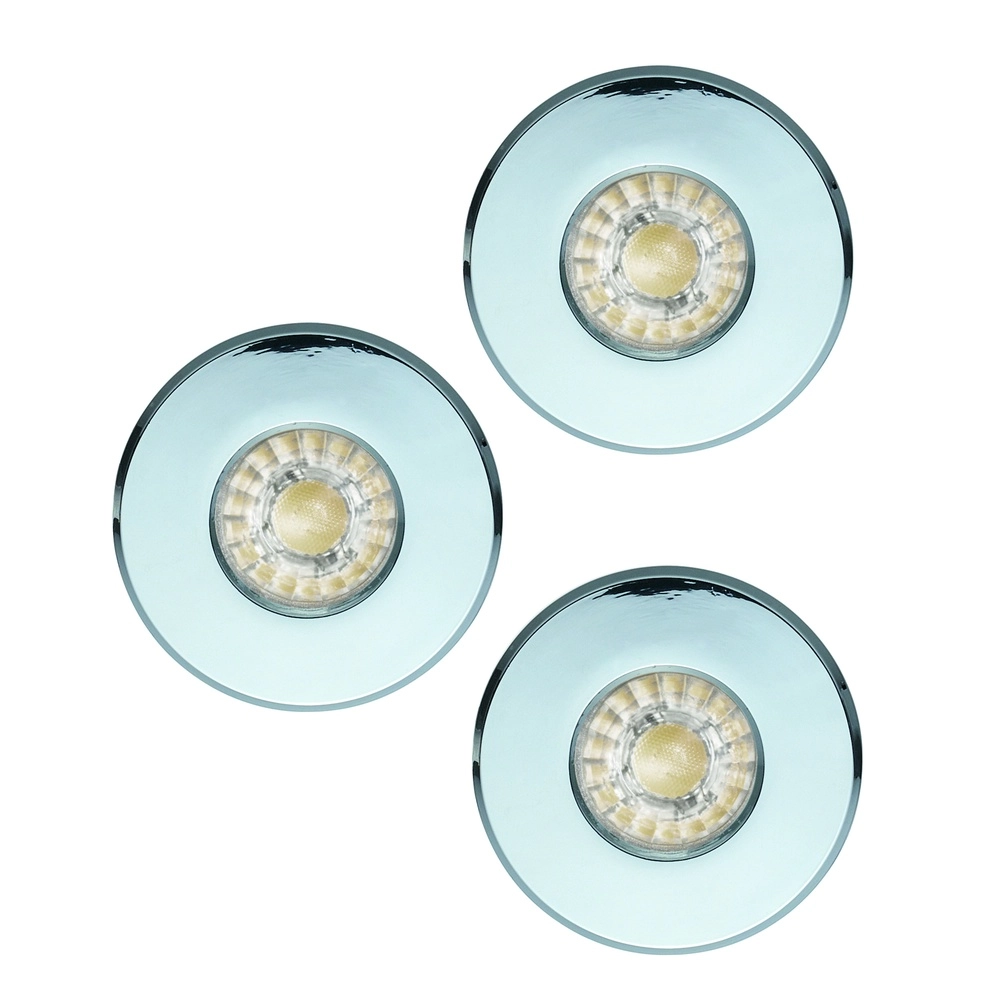 Set aus drei versenkten Scheinwerfern Igoa Chrom