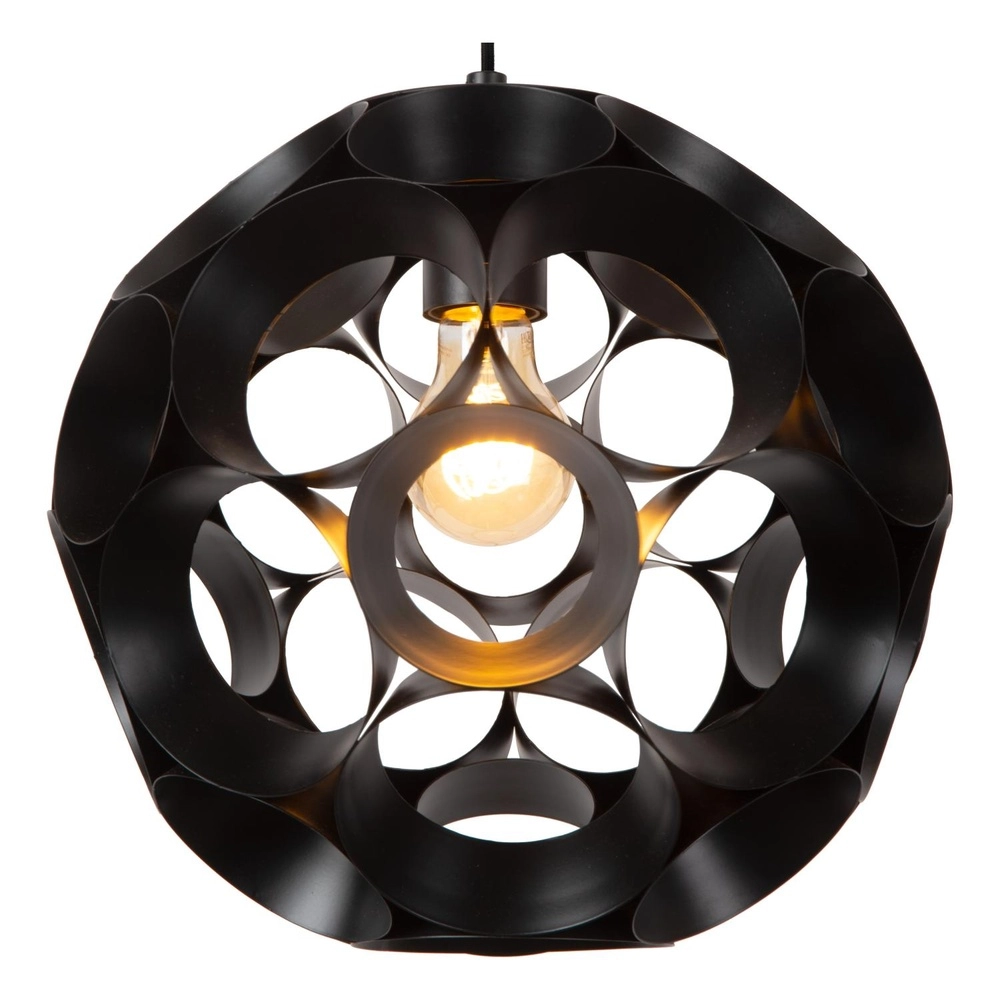 Einzigartige Pendellampe Hannelore Ø 30cm schwarz Lucide 5411212106223