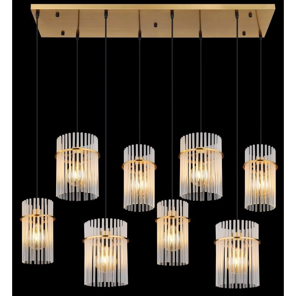 Goldene Pendelleuchte Gorley mit Glas 8-flammig Globo 9007371468959