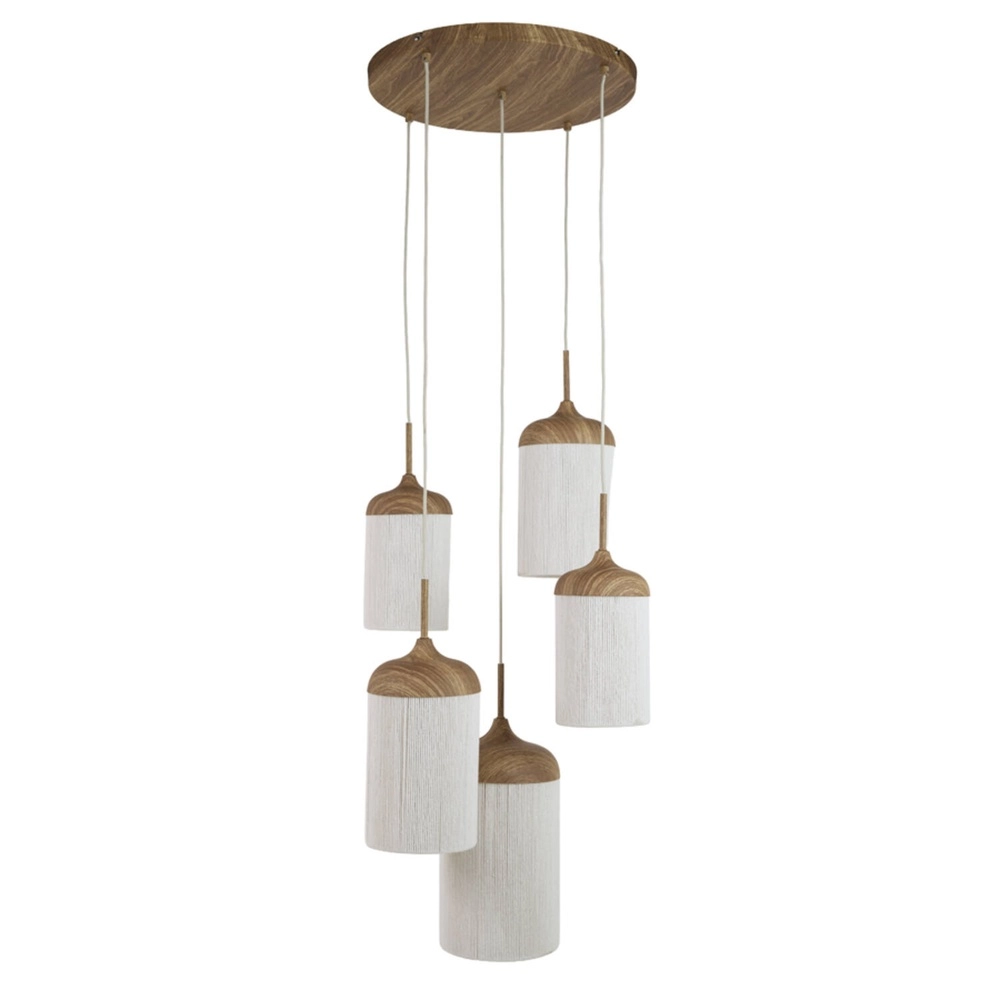 5-Licht Pendellampe Dania Holz