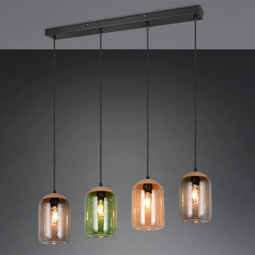 Esstischlampe aus Glas Cork 4-Licht Trio 4017807622997