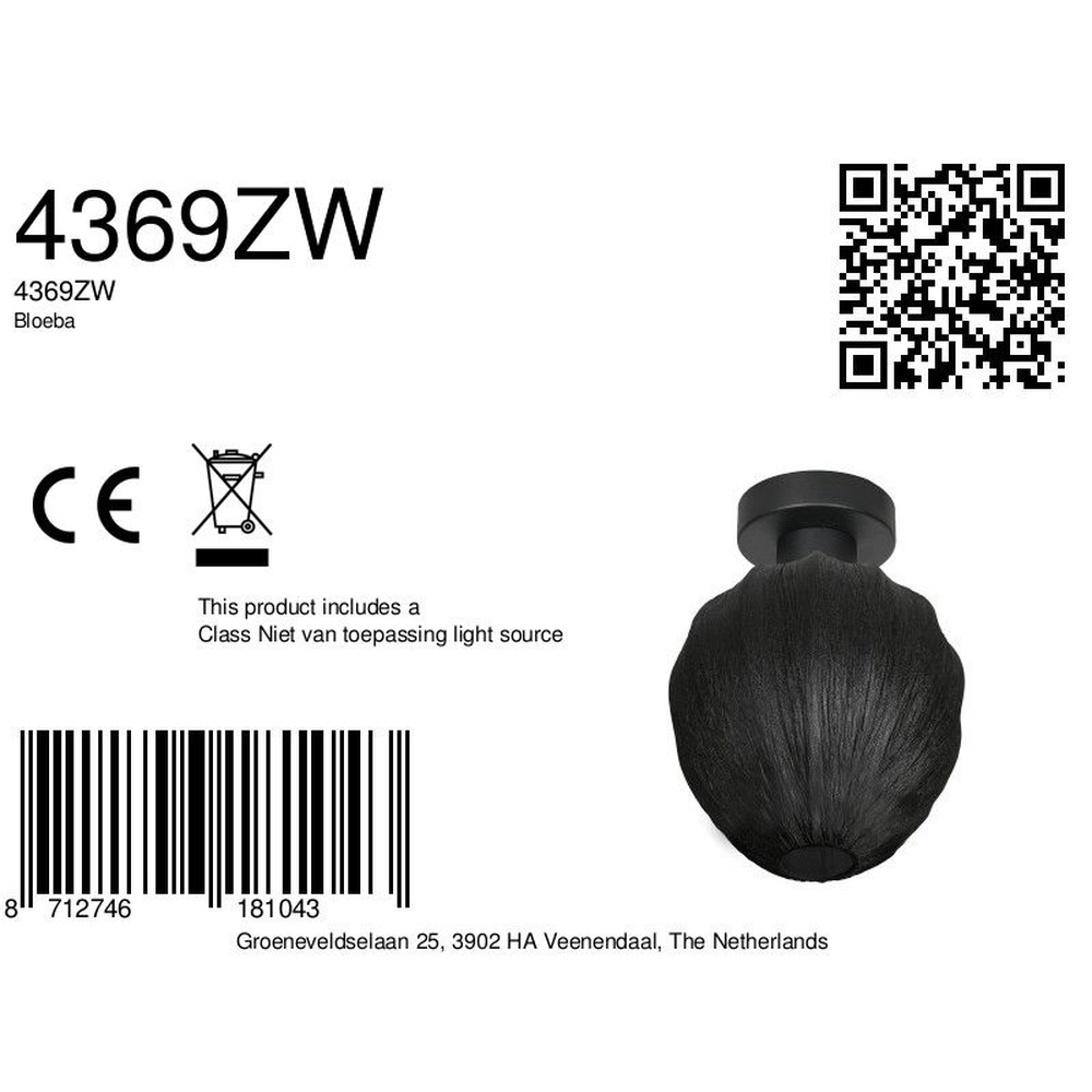 Deckenlampe Bloeba schwarz Steinhauer 8712746181043