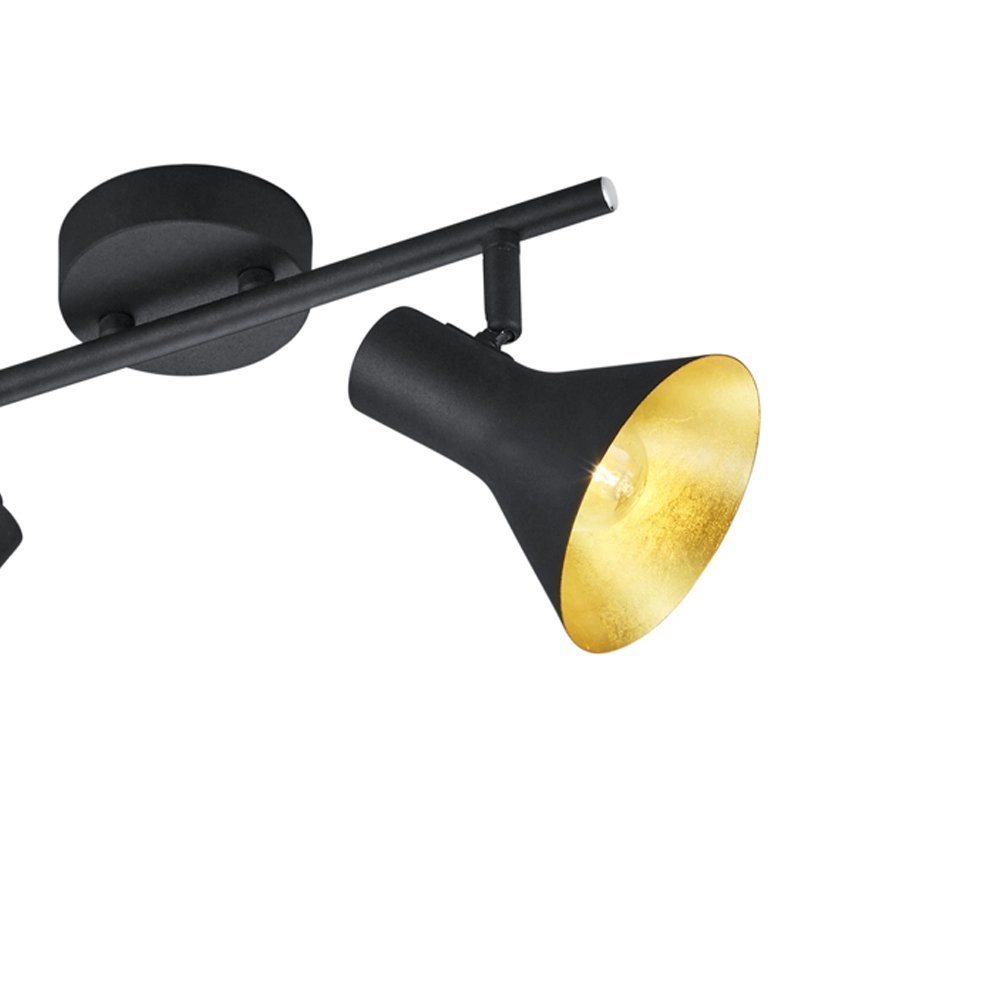 Deckenstrahler Nina 2 Lichtschwarz mit gold Trio 4017807298864