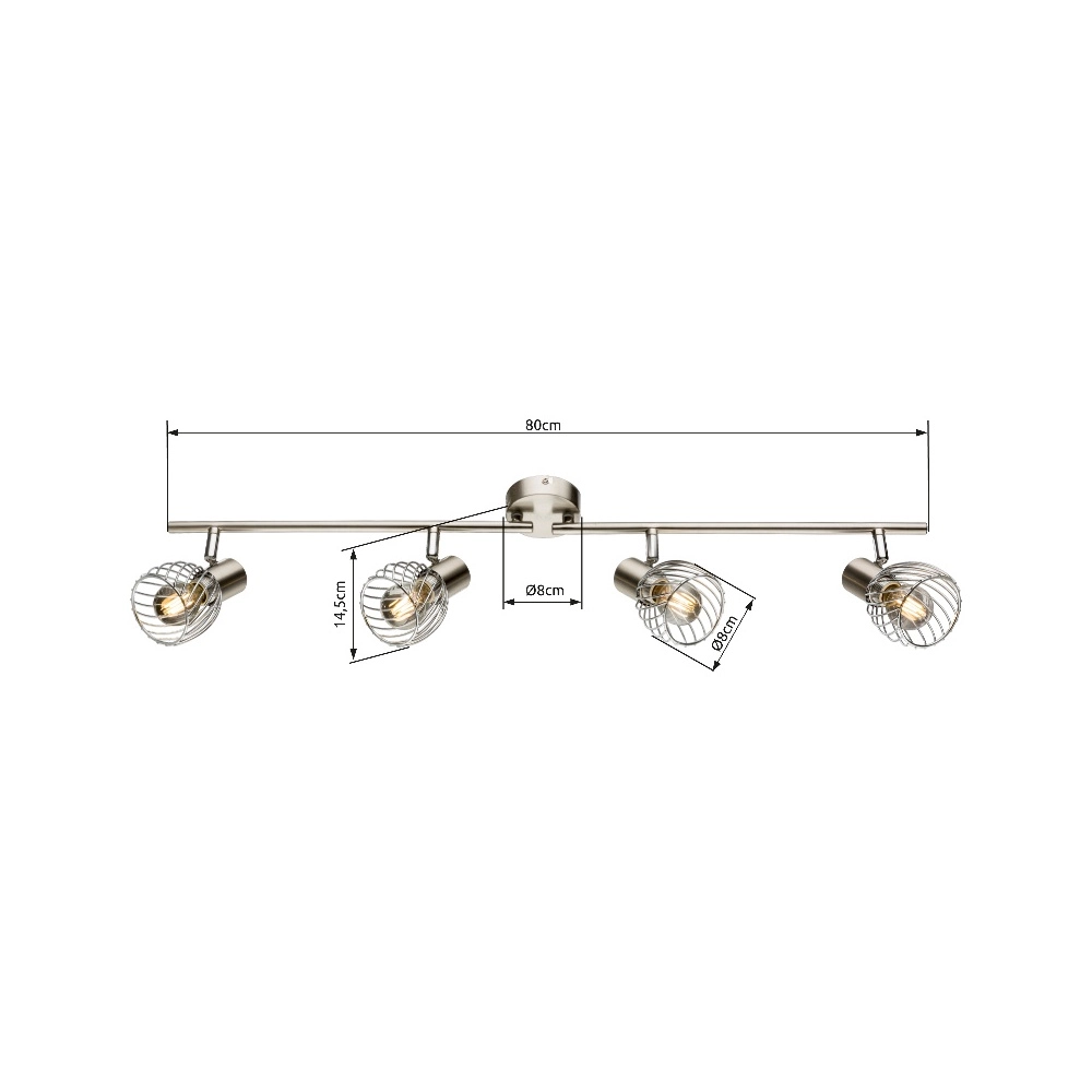 Deckenlampe Texas 4-Light-Nickel Globo 9007371365890