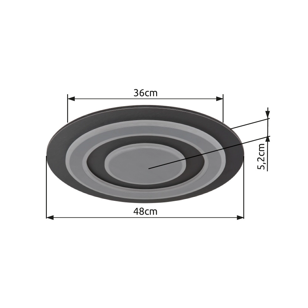 Design-Deckenlicht Jayden Ø48 cm Anthrazit Globo 9007371456048