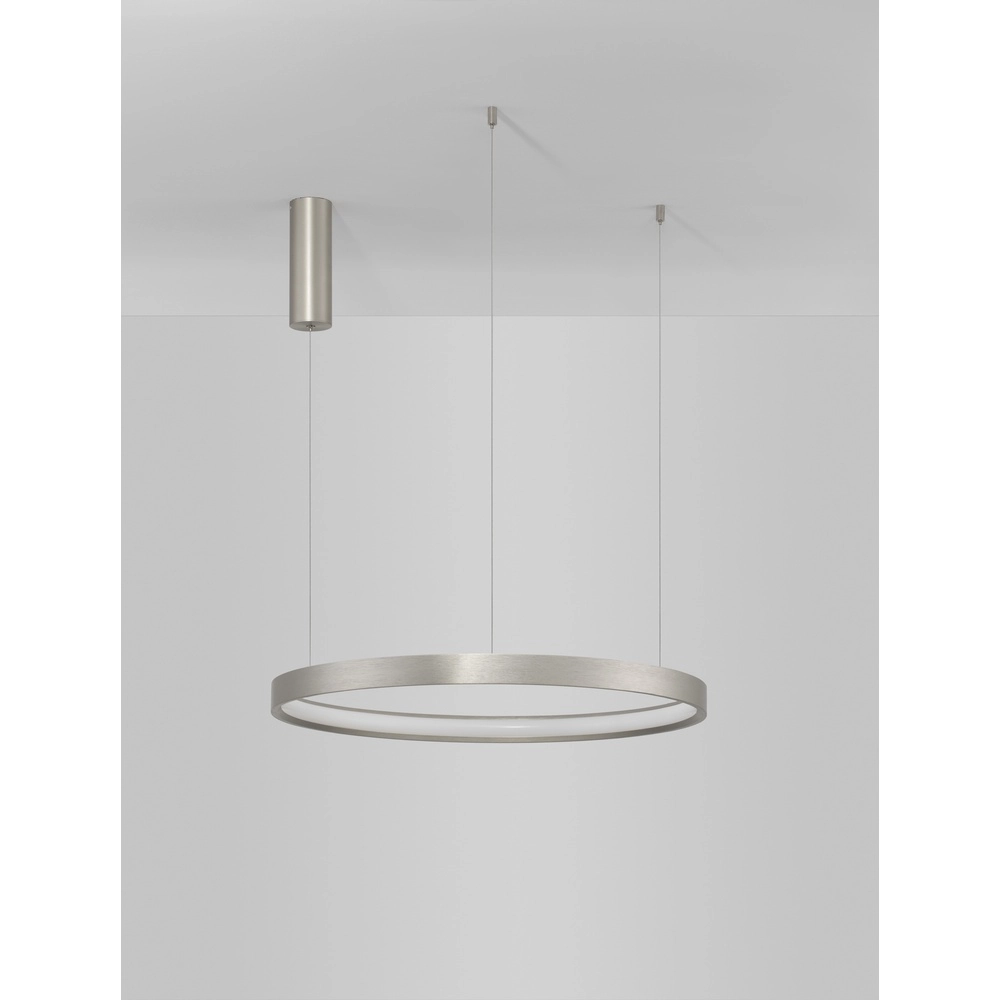 Runde Pendelleuchte Perrine silbergrau Ø 60cm Lyora 5212017438430