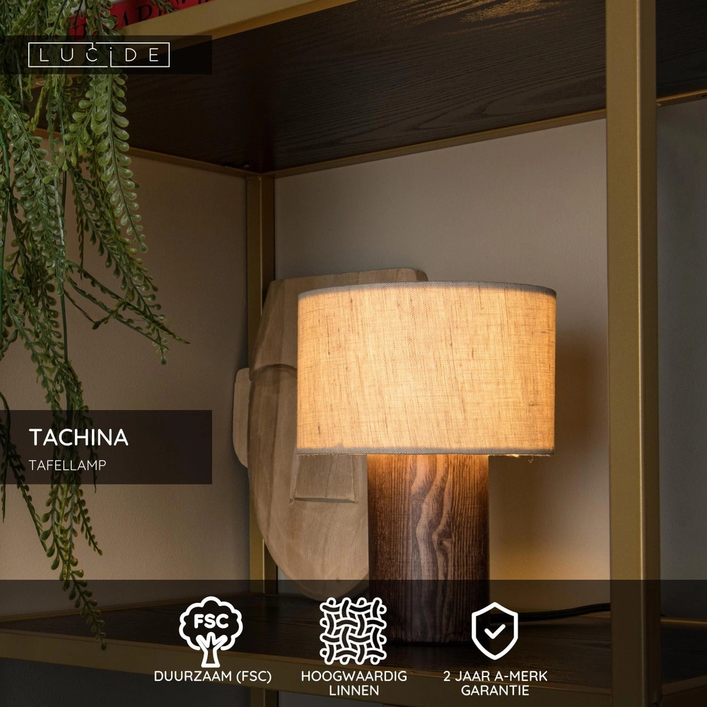 Tischlampe Tachina Holz E14 Lucide 5411212061508