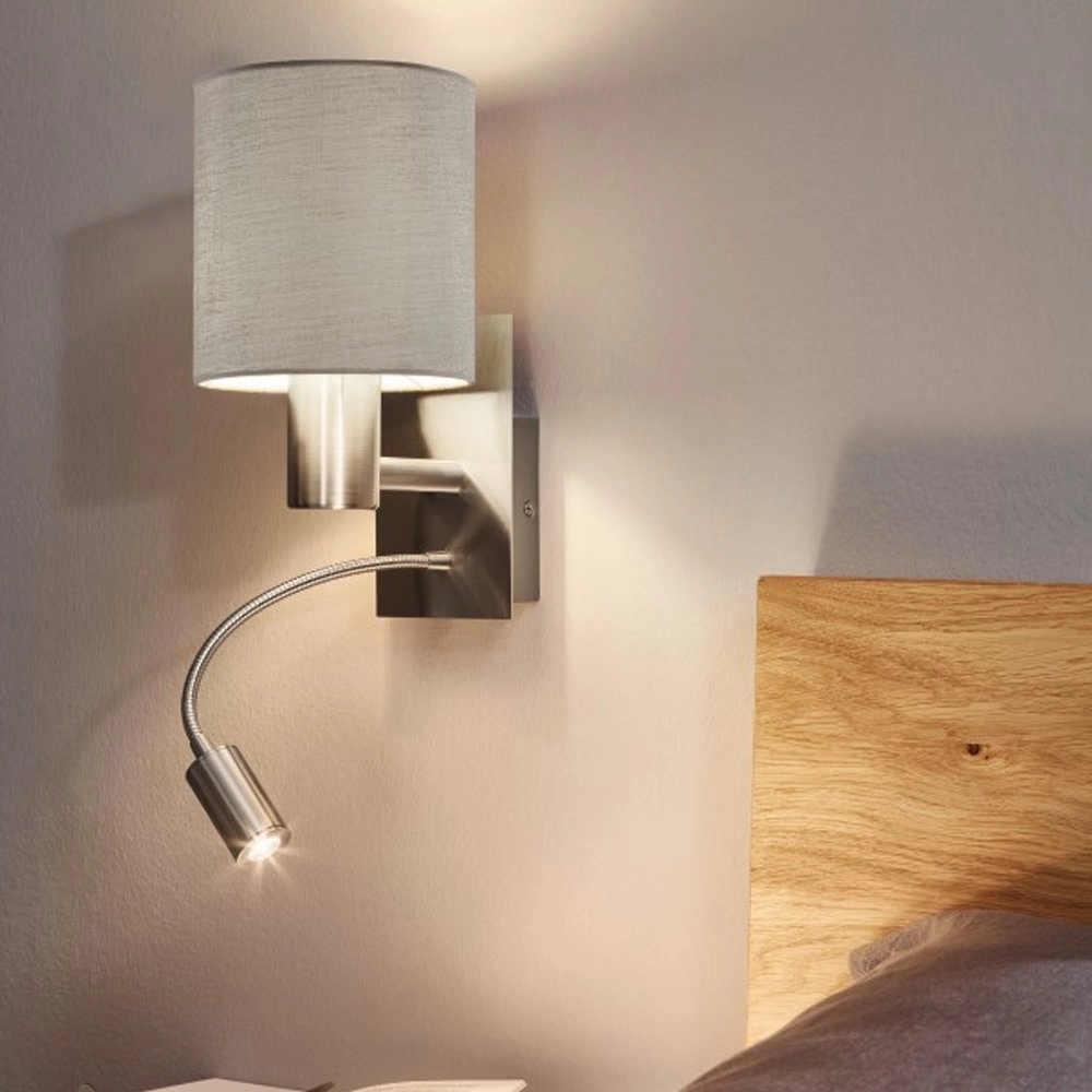 Wandlampe Pasteri Taupe Motorhaube mit Leslicht Eglo 9002759964788