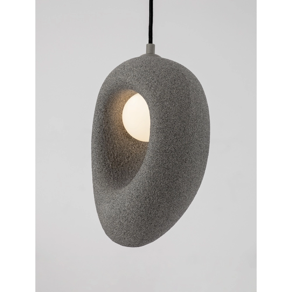 Natürliche Pendelleuchte Tempus grau 30cm