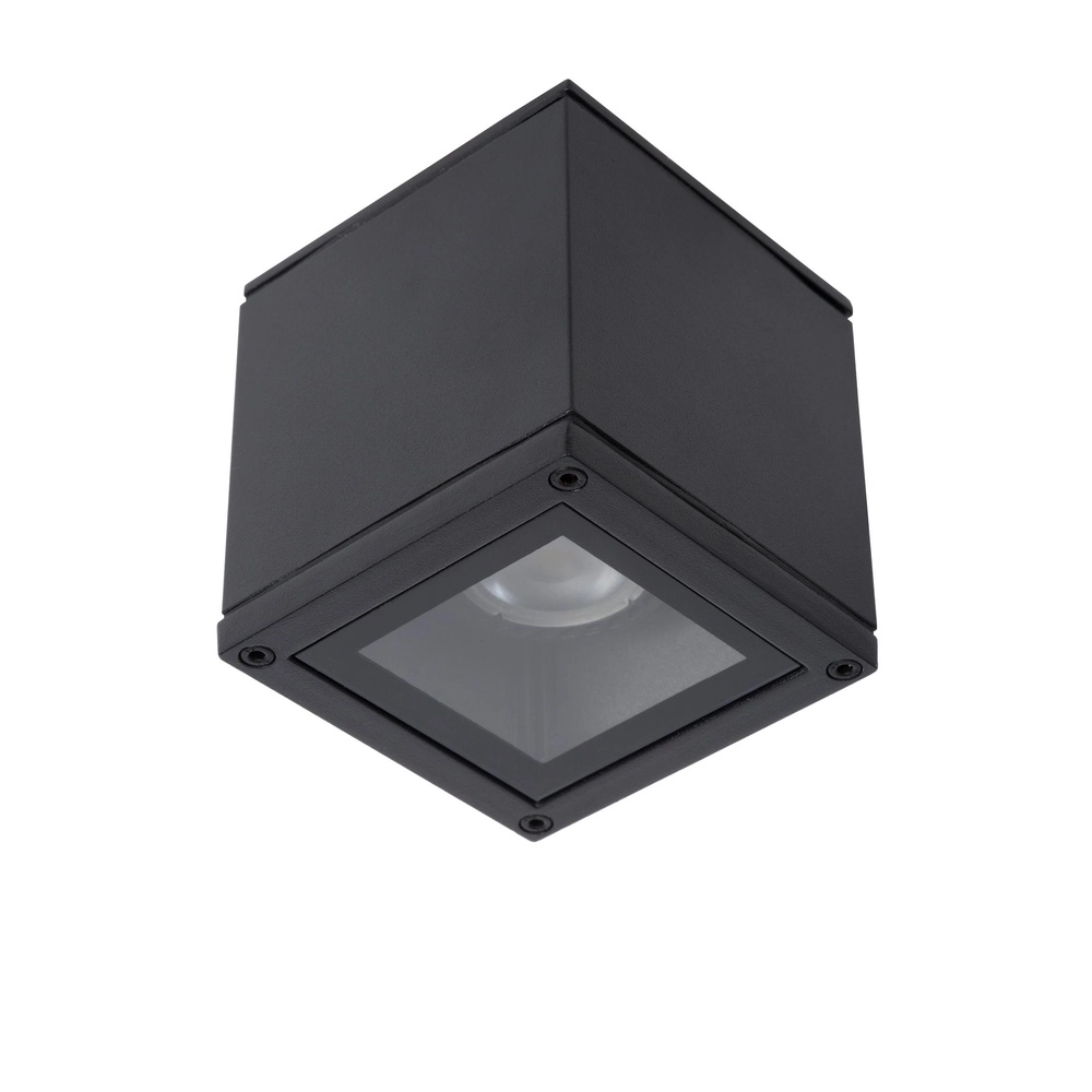 Quadratischer Deckenscheinwerfer Aven Badezimmer IP65 schwarz