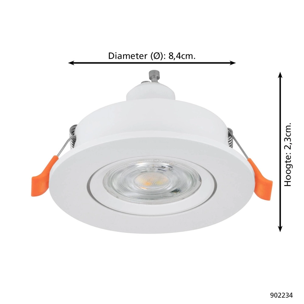 Einbaustrahler Barranco weiß Ø 8,4cm IP44 - 3000K Eglo 9008606359158